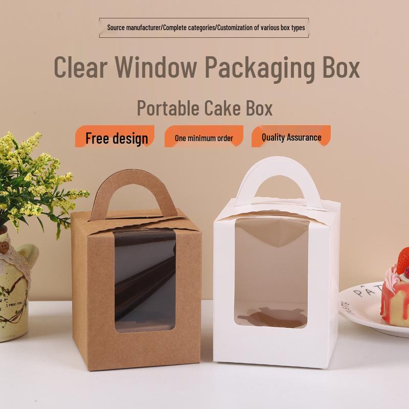 Cutie Albă Pură pentru Brioșe de Mână cu Inserție și Fereastră pentru Brioșe și Produse de Patiserie