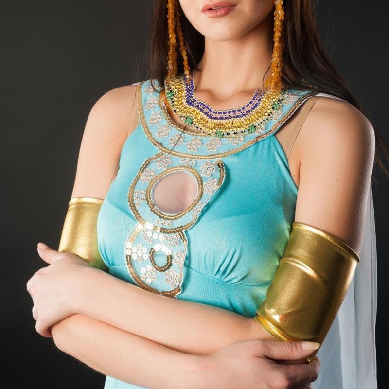 Egyptian Costume Accessories, Headpiece Necklace Snake Armband Snake Bracelet Earrings for Women Cosplay Party