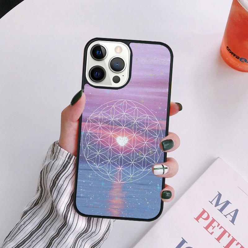 Flower Of Life In Lotus Pastel Golds Phone Case For iPhone 17 Air 16 15 14 13 12 11 Pro Max Plus Max Cover coque