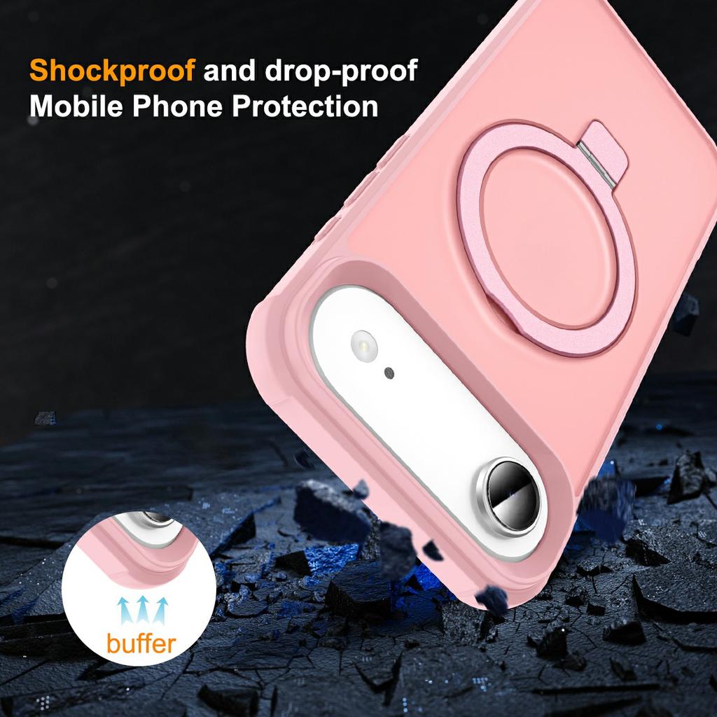 For iPhone 17 Air Case Compatible with MagSafe Ring Holder Kickstand TPU+PC Phone Cover