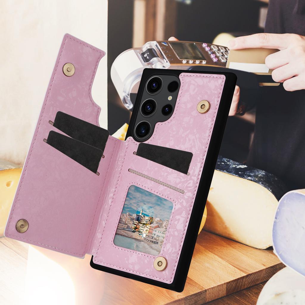 For Samsung Galaxy S23 Ultra Case Kickstand PU Leather+TPU Floral Phone Cover