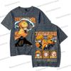 New Demon Slayer Zenitsu Agatsuma T Shirt Men Fashion Manga T-shirts Cool Two-sided Graphics Unisex Tops Anime Homme Camiseta