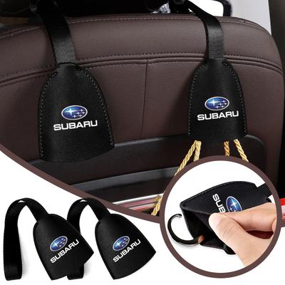 1/2pcs Leather Car Seat Back Hooks Portable Hanging Bag Rack For LEGACY Forester Outback Rally WRX WRC XV Impreza