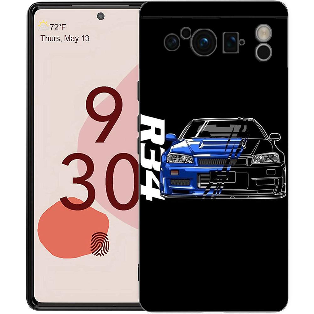JDM Type R Civic Sport Car Phone Case For Google Pixel 8 7 6 Pro 8A 6A 7A 5G Soft Silicone Shockproof TPU Black Cover Fundas