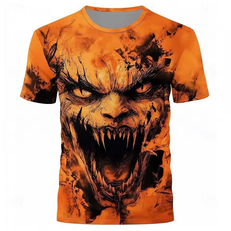 Halloween Skeleton Graphic Short Sleeve T-shirts Men's T-shirt Clothing Fashion 3D Print Short Sleeve Tee Man