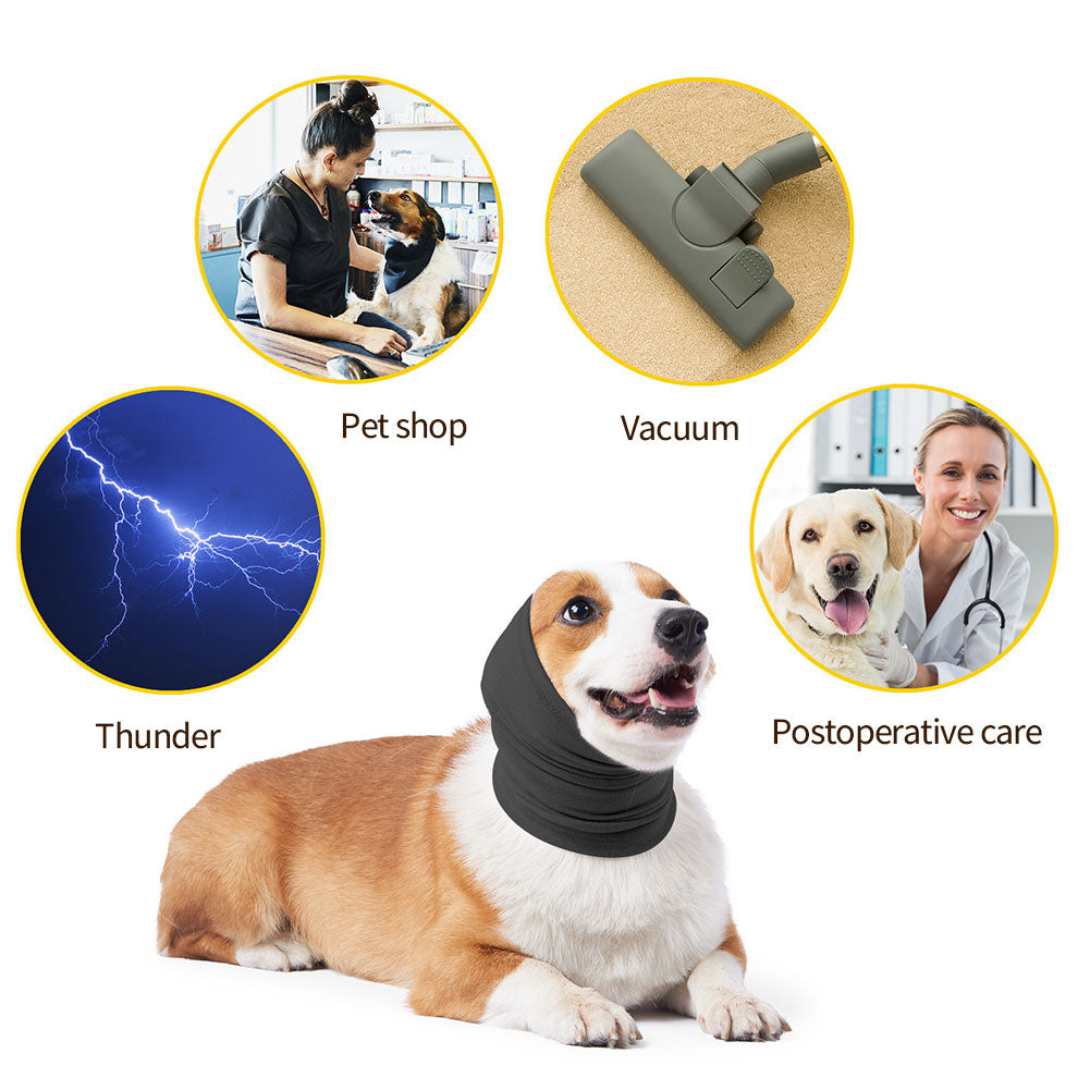 Noise Cancel Scarf Collar Soundproof Anxiety Pet Bath Quiet Dry HeadSleeve Dog Grooming Earmuff Warm Headband Ear Cover Neck Hat