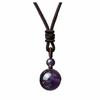 Tiger Eye & Amethyst Obsidian Pendant Necklace, 16MM