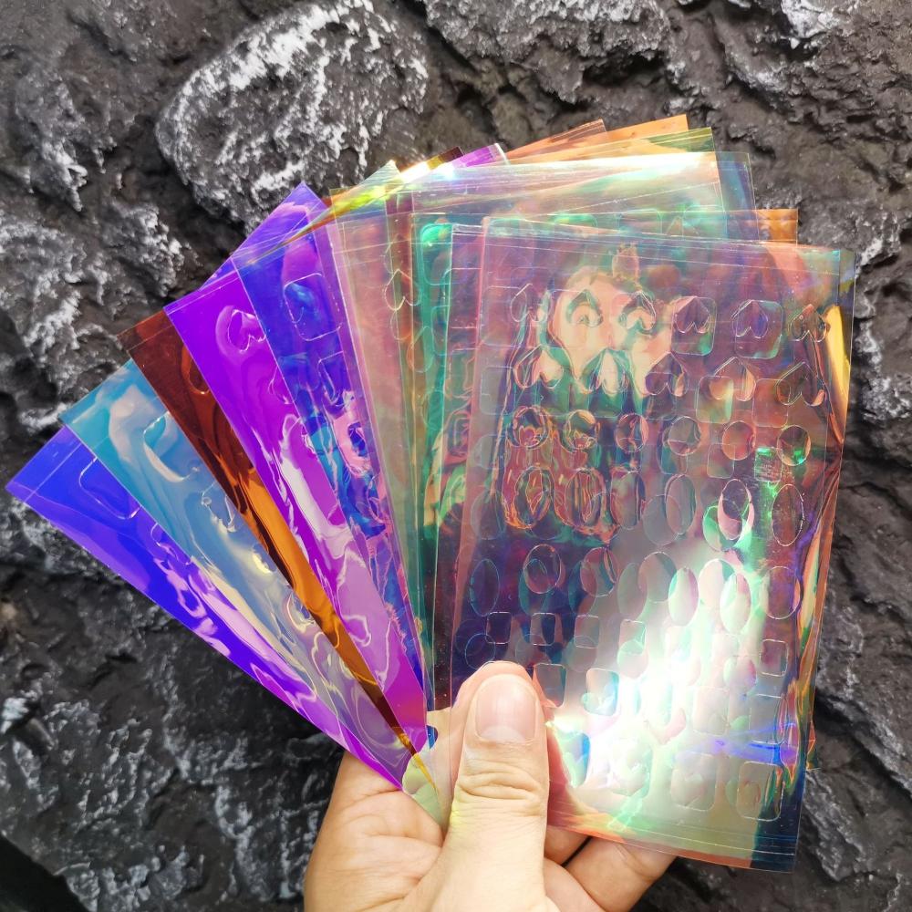 11Pcs/set Korean Trendy Manicure Holographic Self-Adhesive Aurora Ice Cube Nail Sticker