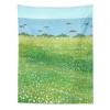 Minimalist Sea Grassland Scenery Tapestry, Nature Wall Hanging, Aesthetic Bedroom Dorm Living Room Photo Decor
