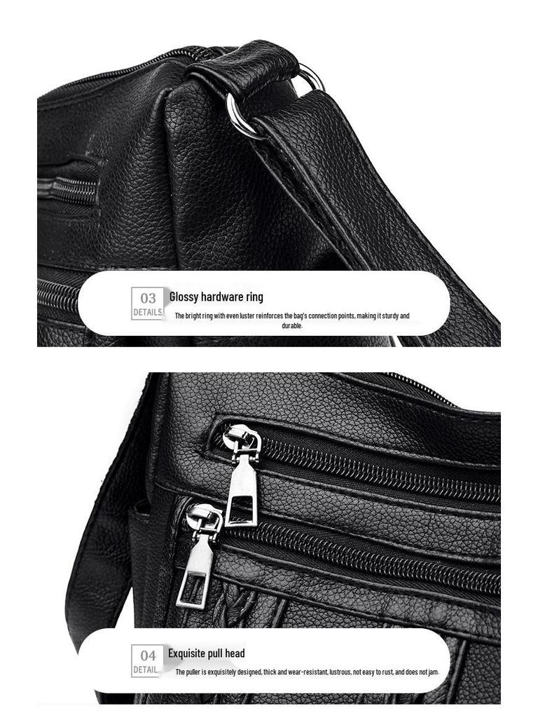 Stilvolle und praktische Damen-PU-Umhängetasche - Mehrere Fächer für Mütter, einseitig oder crossbody zu tragen