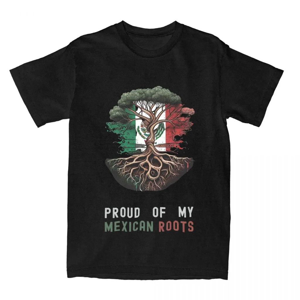 T-shirt Nouveauté Fière De Mes Racines Mexicaines Homme Femme Coton J'aime le Mexique Drapeau T-shirt Vêtements Originaux