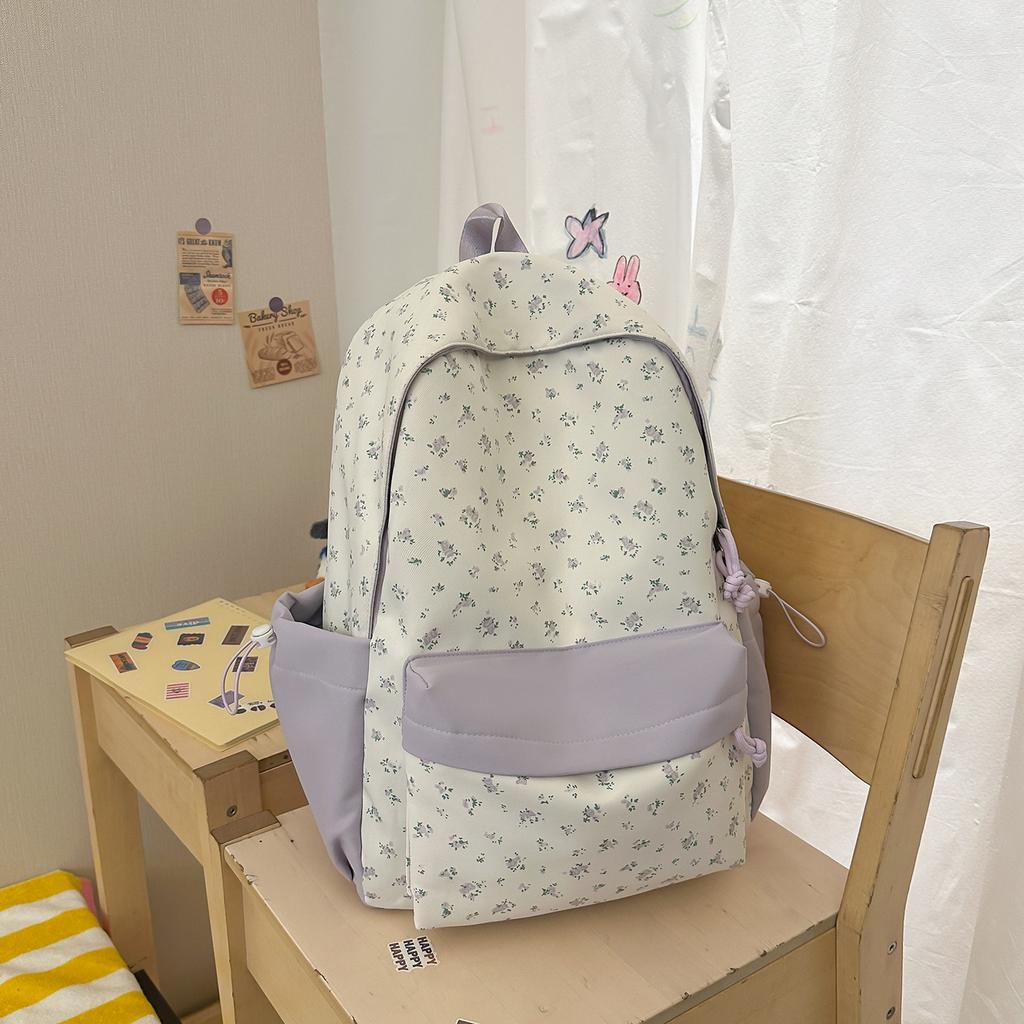 Schoolbag1011 summer new fresh floral backpack for women, a backpack for middle and high school students to travel and take photos