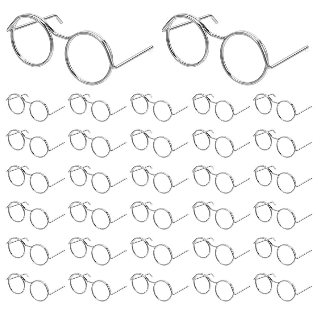 50Pcs Miniature Eyeglasses Realistic Wire Trim for DIY Crafts Dollhouse Accessories Mini Glasses for Decoration