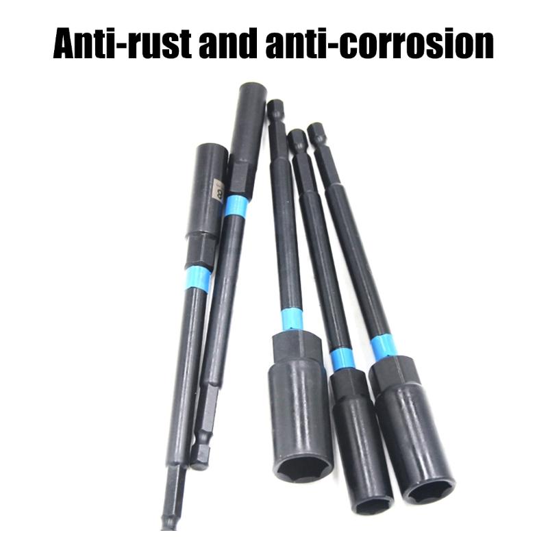 1/4inch Shank Hexagonal Nut Driver Wing Nut Driver Socket 6-14mm Slot Wing Nut Drill Bit Socket For Eye Screws Hook Bolt