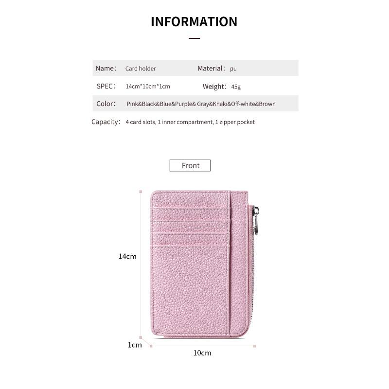 New card bag fashionable ultra-thin zipper wallet multi-card position large capacity card bag card holder
