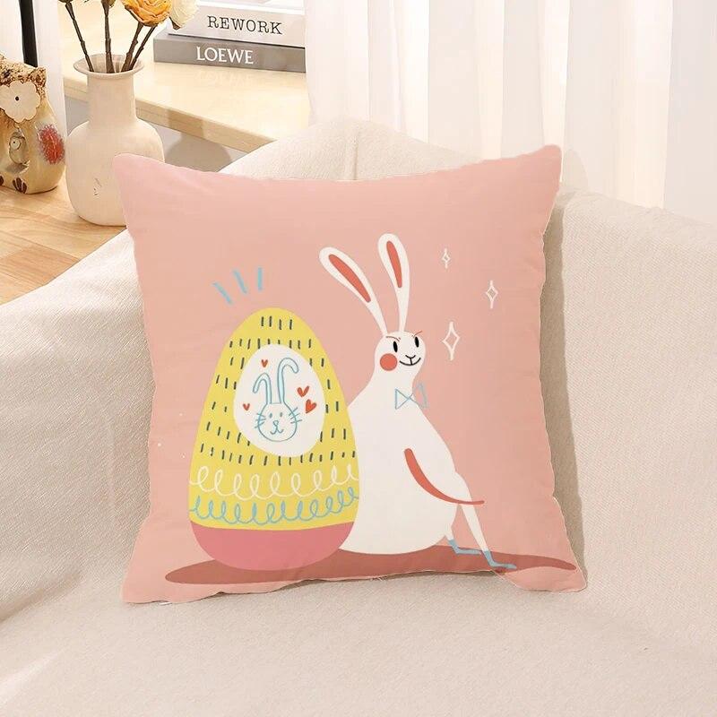 Easter Bunny Pillowcase Cushion Home Decor Office Bed Pillow Car Gift Decoration  Cover