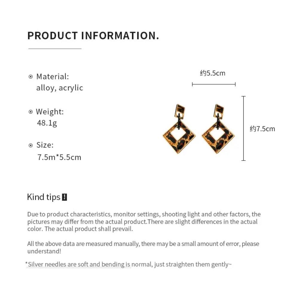 Cercei Mode Coreeană Hollow cu Imprimeu Leopard pentru Femei Cercei Atosferici Europeni și Americani de Tip Picătură Zircon de Designer de Lux