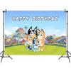 Bluey Birthday Party Supplies Disposable Tableware Set Cups Napkins Plates Hanging Swirls Banner For Boys Kids Party Decoration