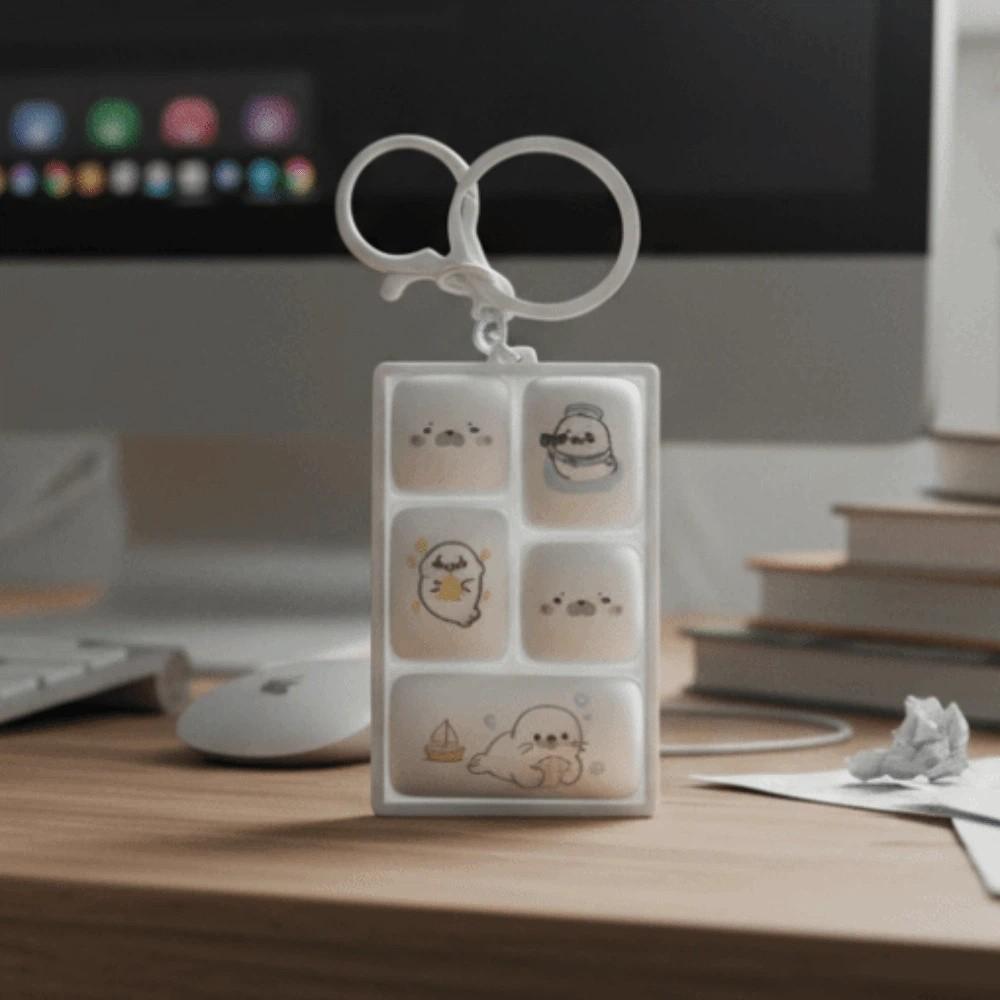 Cute Design Decompression Button Toy 5 Keys 5 Keys Fidget Keychain Accessories Gift