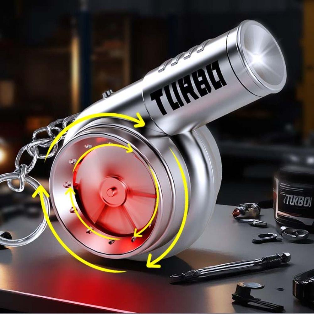 Light Torch Turbo Key Chain With Sound Simulation Turbo Toys Turbocharging Pendant  Christma Gifts