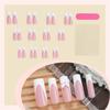 24 Pcs 3D Bowknot False Nails French Style False Nails Full Cover Stick On Nails Press On Nails for Women and Girls