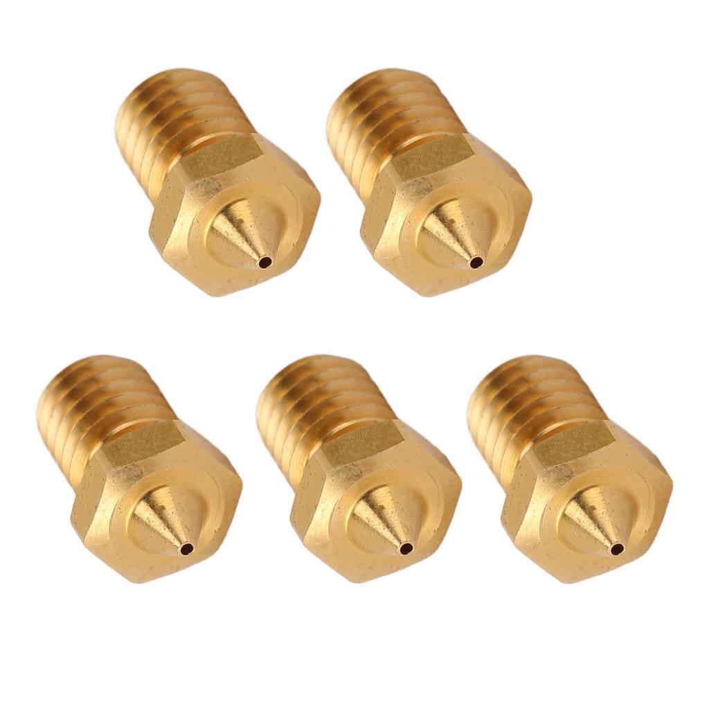5pcs CHT V6 3D Printer Nozzle 3 Hole High Flow Printer Extruder Brass Nozzles for 1.75mm PLA ABS TPU PA Materials 0.5mm