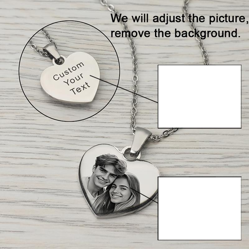 Picture Necklace Personalized for Women,Custom Photo Love Heart Projection Pendant, Valentine's Day gift,gifts for mom