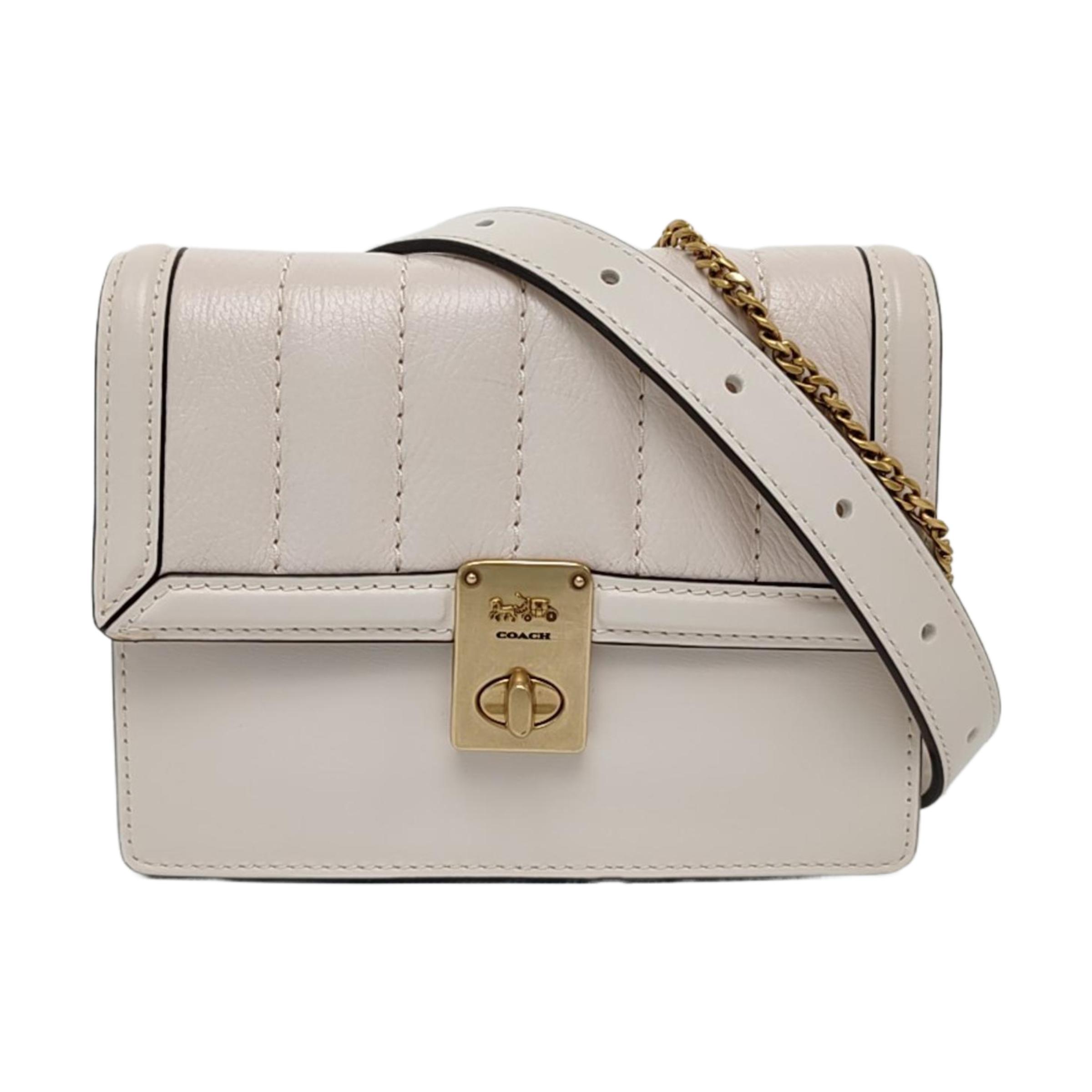 [Pre-Owned] White Leather Waist Bag - Excellent #1XFVUO4 ONE SIZE