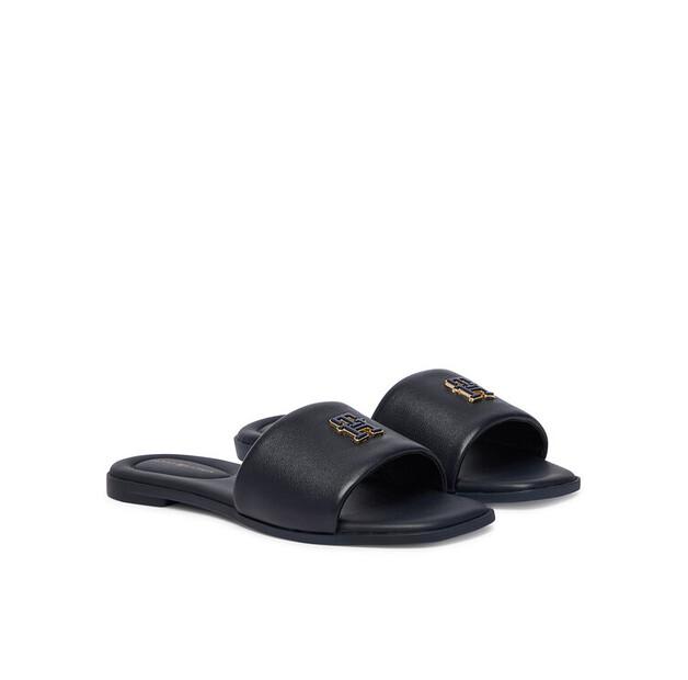 Tommy Hilfiger Th Logo Hardware Leather Mule Slippers