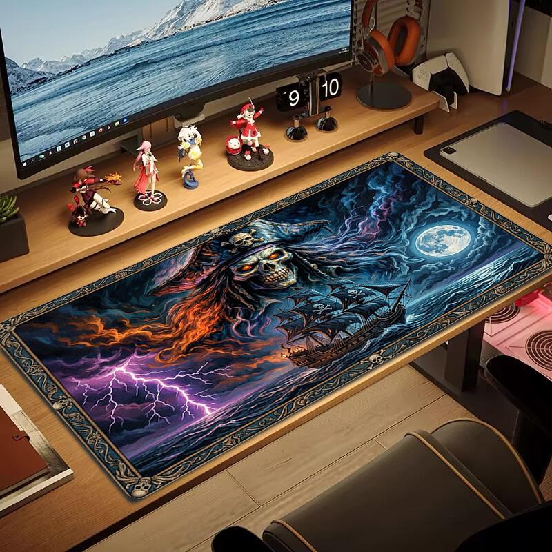 Pirate Art Color Mouse Pad Large Gaming Table Cushion Non-slip Laptop Tablet Big Mousepad XXL Mat Mini PC Playmat With Lock Edge