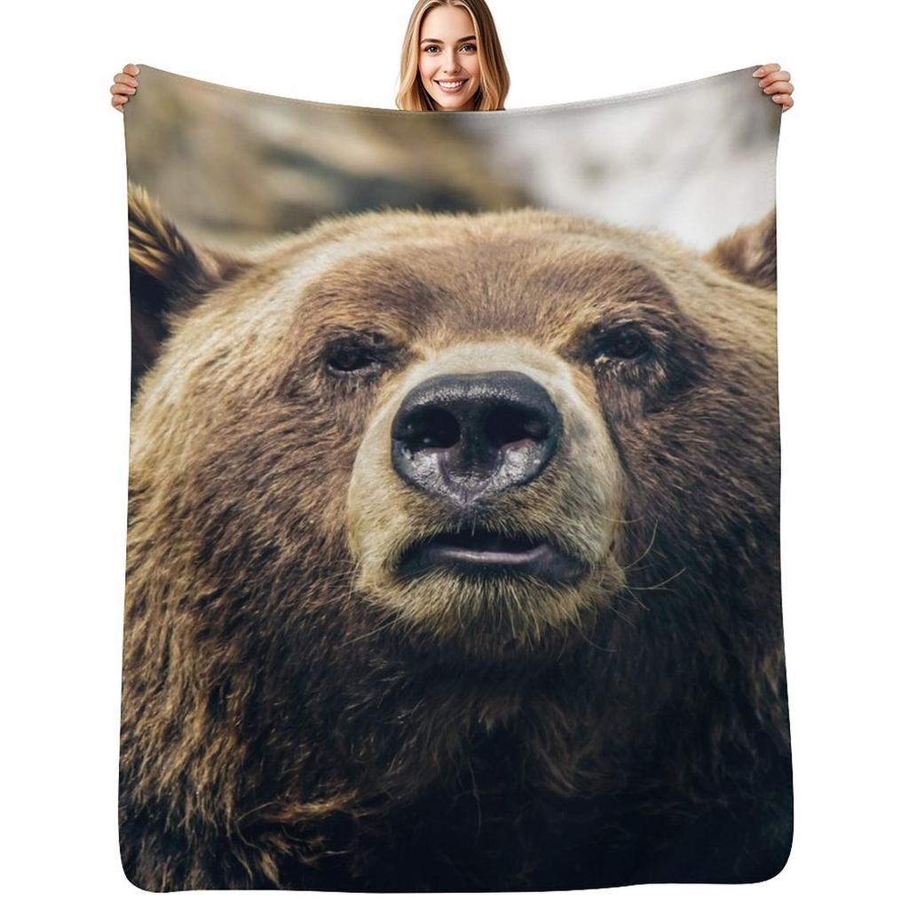 Coperta Morbida Orso Grizzly Coperta Accogliente per Arredamento Casa