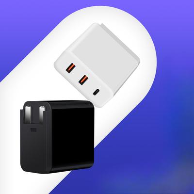Cabezal Reemplazable 38W GaN 1C2A Cabezal de Carga Multiprotocolo PD20W+QC3.0+Doble A Cargador de Viaje Multipuerto