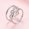 Internet Celebrity Adjustable Stainless Steel Hollow Chain Ring