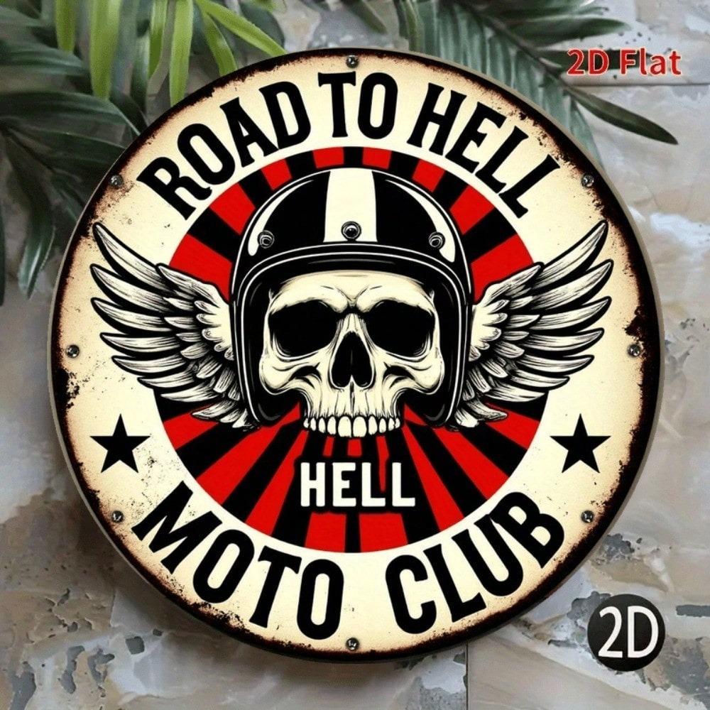Vintage Motorcycle Helmet Wings Metal Tin Sign 8x8 Inch Waterproof Wall Decor For Home Bar Cafe Garage