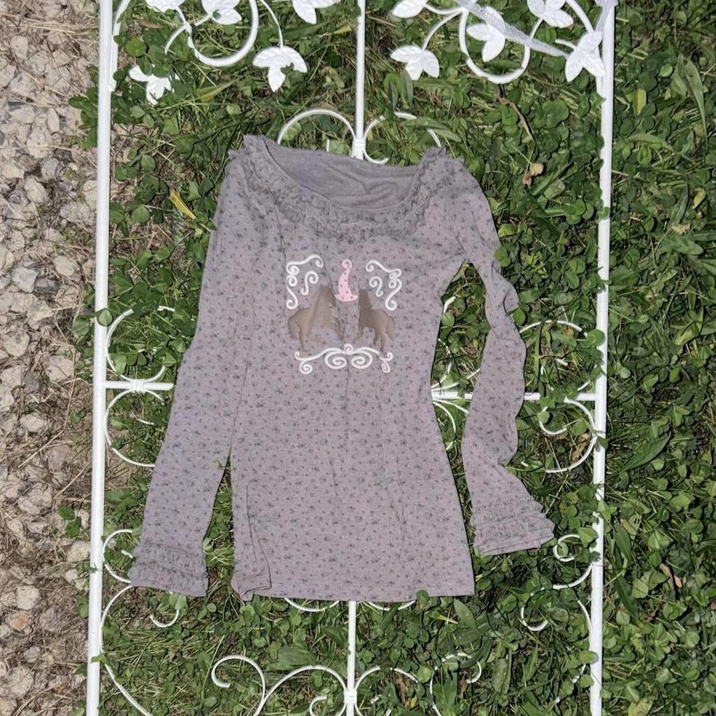 American Retro Floral Polka Dot Long Sleeve Slimming Base Layer - Y2K Vintage Style for Autumn/Winter.