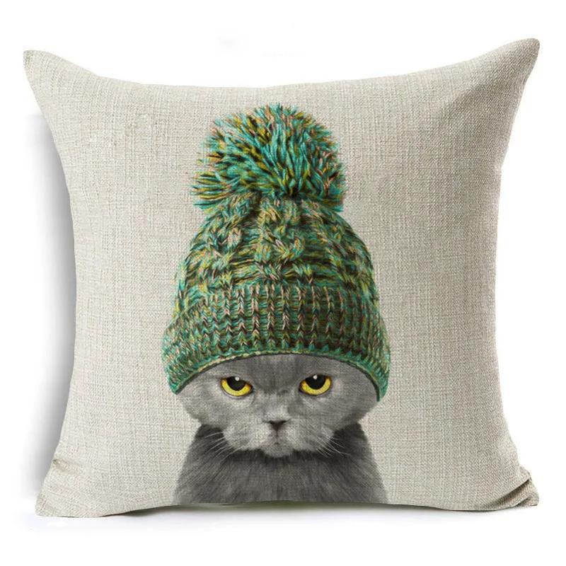 Cute Cartoon Animal Pet Cat Decorative Pillowcase Gift Sofa Car Office Seat Cushion Cover Bedroom Room Home Decor