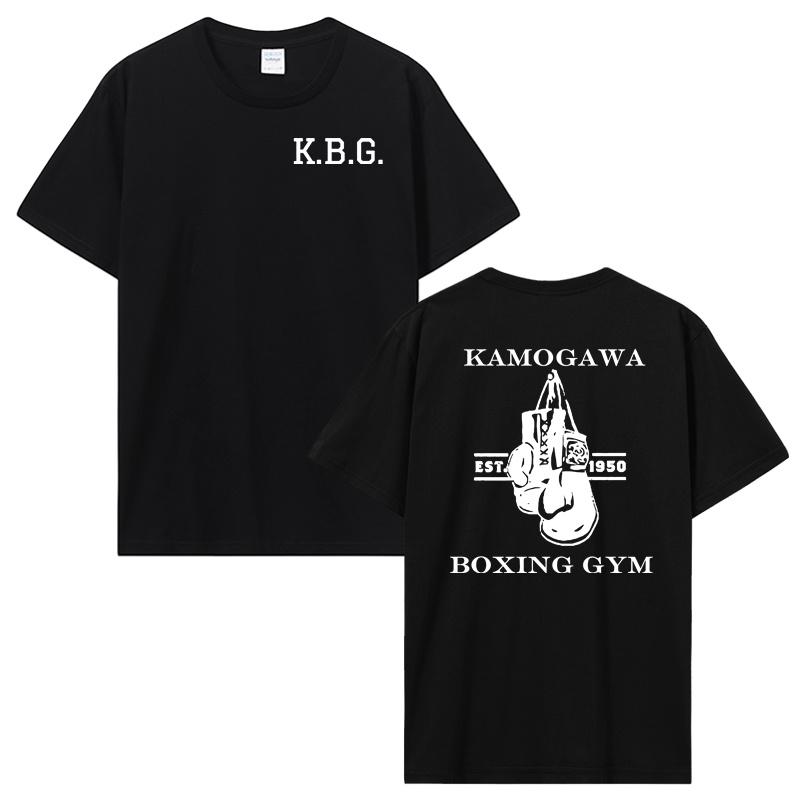 Hot Anime Hajime No Ippo T-shirt Funny Manga Kamagowa Boxing Gym Cotton Tees Shirt Fashion Hip Hop Men Clothing Oversized Tshirt