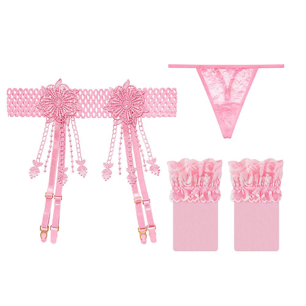 Sexy Women lingerie Stockings Garter Belt Set Lace Tassel Open Crotch Lingerie Sexy Hot Erotic Lace Porn Erotic Lingerie
