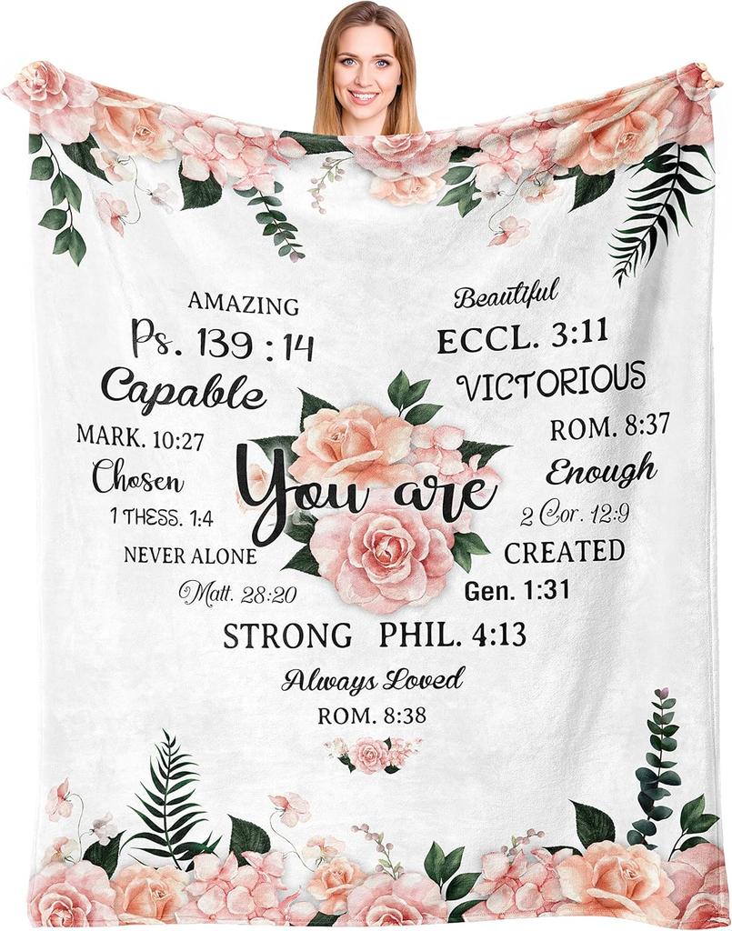 Christian Inspirational Throw Blanket X Perfect Catholic  Spiritual Gifts for Women Home Textile Soft Cozy Christmas Gift