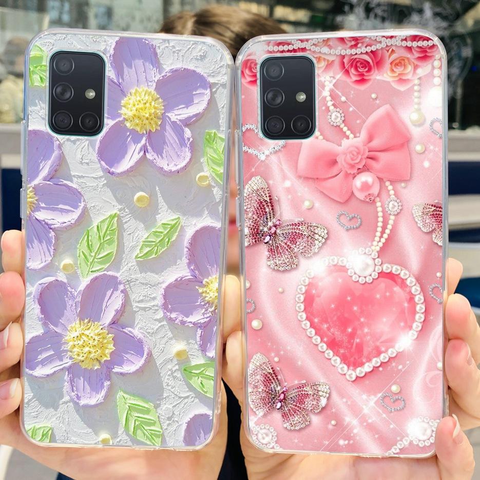 Custodia per Samsung Galaxy A31 A41 A51 A71 Custodia Dipinta Moda Carina Custodia Morbida in TPU per Samsung A31 A41 Galaxy A51 A71 Bumper