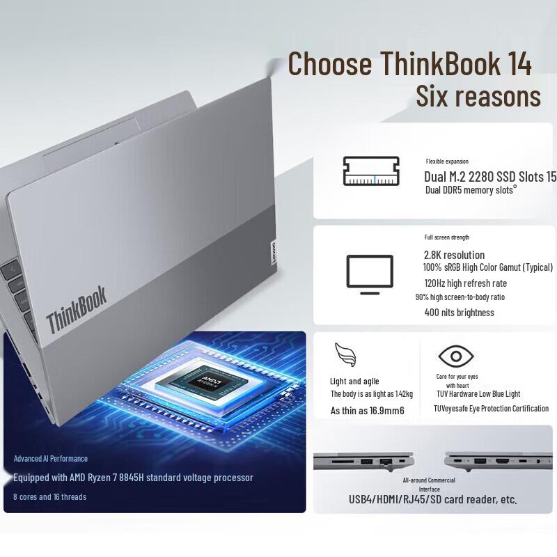 Бизнес-ноутбук Lenovo ThinkBook 14 G7 AHP (Китайская версия)