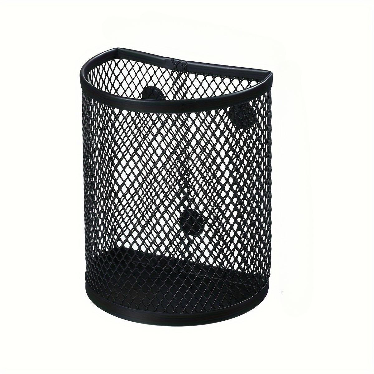

Semi-Circle Magnetic Iron Storage Basket, Fridge Side Organizer & Pen Holder, Space-Saving Storage Box for Office Supplies