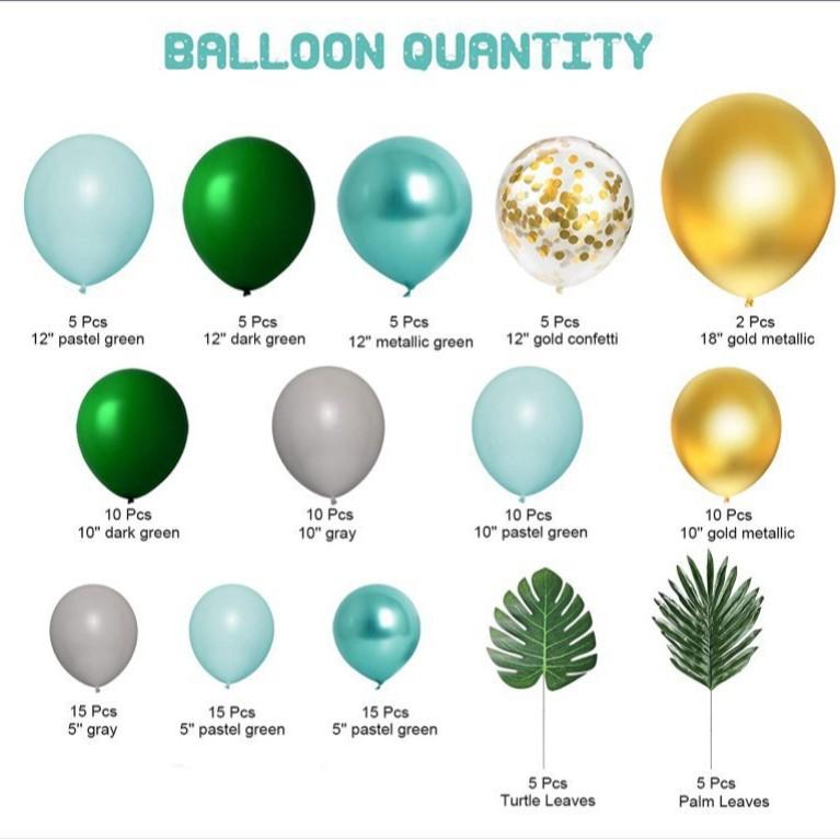 Green Jungle Series Balloon Birthday Party Arch Balloon Set Decoration Balloon Chain