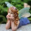 Boy And Girl Fairy Ornaments 2Pcs/Set Statues, Resin Miniature Figurines, Whimsical Decor for Potted Plants Cute Mini Figures Garden, Plant, Terrarium