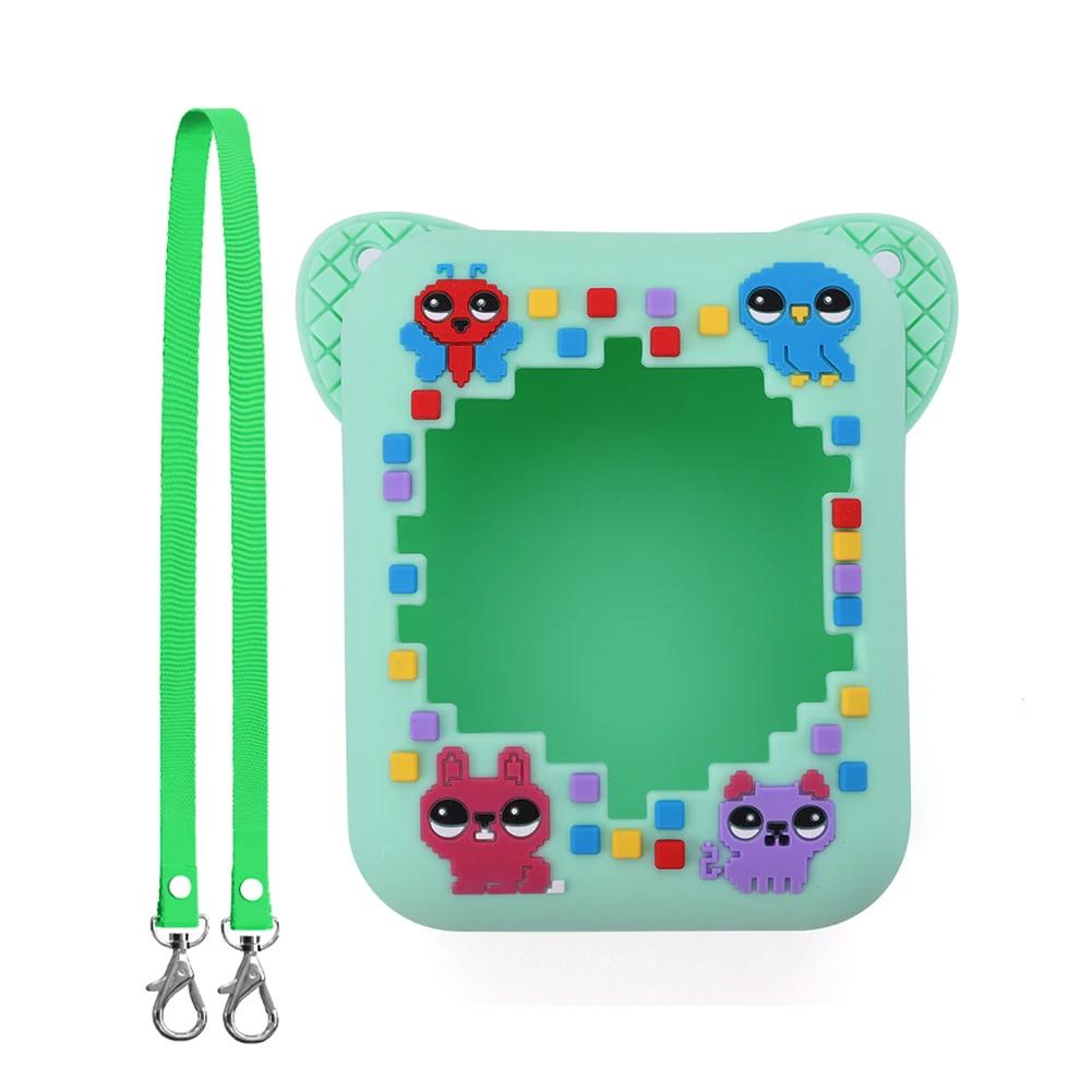 3D Animal Print Silicone Protective Cover With Lanyard for Bitzee Digital Pet Interactive Virtual Toy Portable Carrying Case Bag