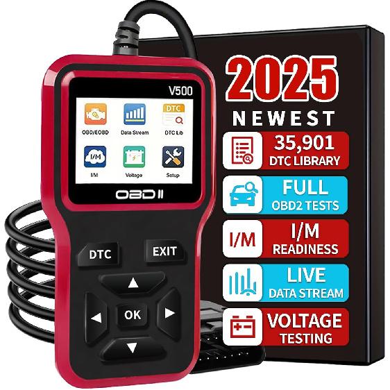 Scanner Diagnostico OBD2 - Strumento Scanner Codici Spia Check Engine con Reset, DTC, Flusso Dati, Pronta all'Uso I/M, Strumento di Scansione per Auto e Camion per Tutti