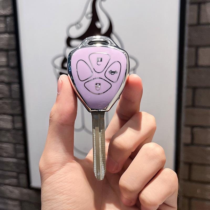 Tpu Shell Fob For Toyota Corolla Camry Reiz Rav4 Crown Avalon Venza Matrix Yaris 4Runner Blank Bag Car Key Case Cover Keychain