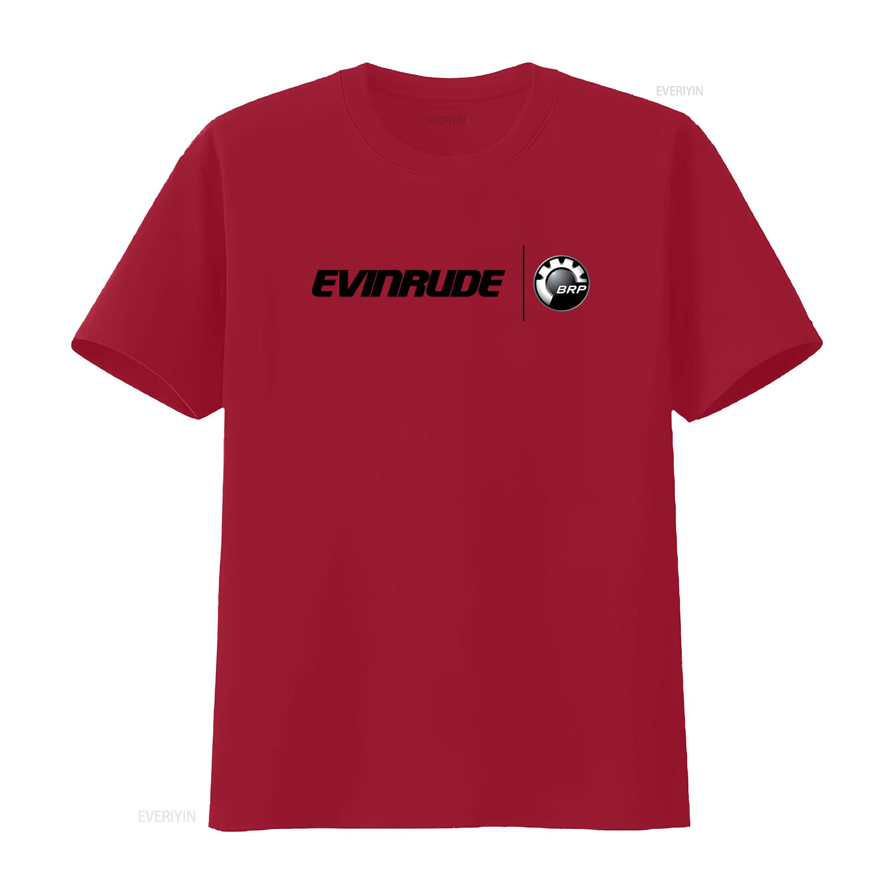 Evinrude Outboards Mens Grey T Shirt with BRP Logo Print Size S 5XL vintage Washed Breathable Slightly Casual graphic homme S