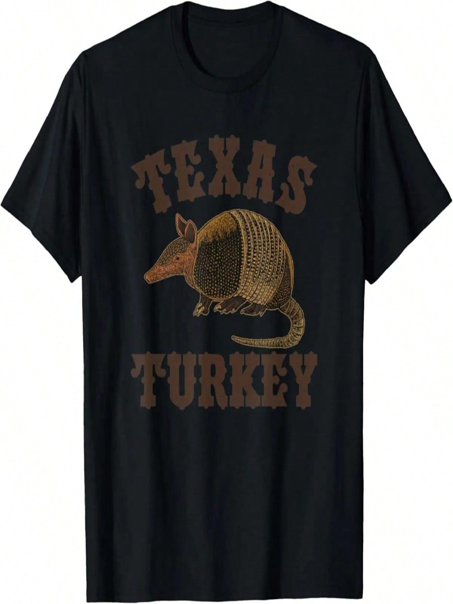 Vintage Cute Armadillo The Texas Turkey T-Shirt S разноцветный