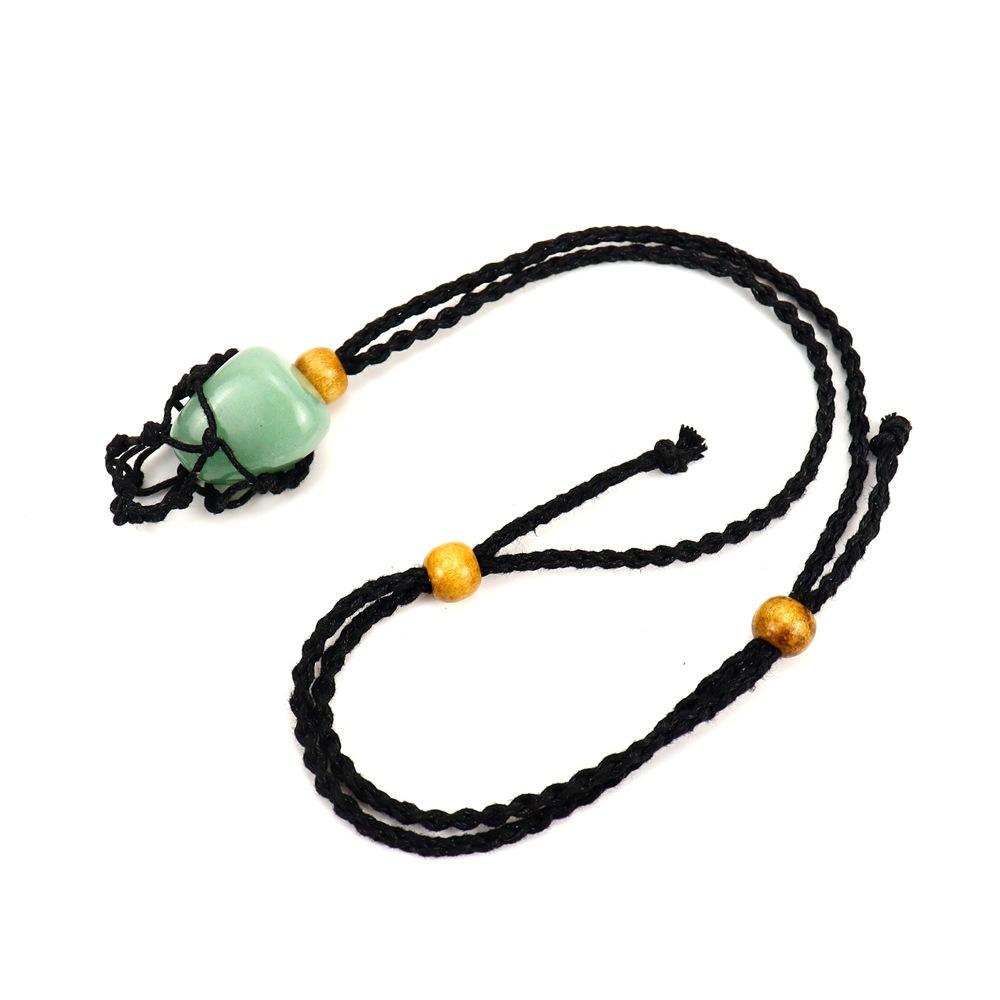 Natural Stone Mesh Pocket Woven Necklace Pendant Pull Adjustable Retractable Mesh Pocket Hand Woven Mesh Holder N166